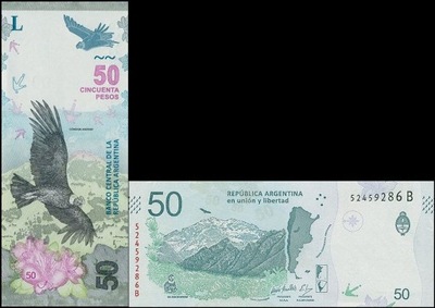 ARGENTYNA, 50 PESOS (2018) seria B, Pick 363(2)