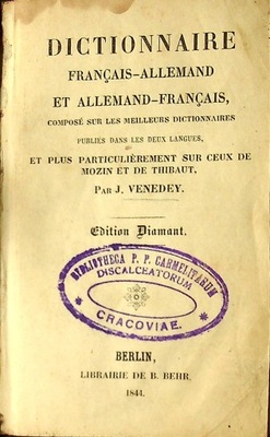 Dictionnaire Francais Allemand et Allemand