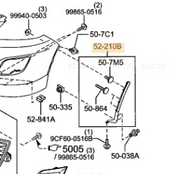 Молдинг крыло нижний левый mazda cx-9 tb фото №1