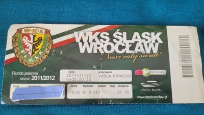 bilet Śląsk Wrocław - Wisła Kraków