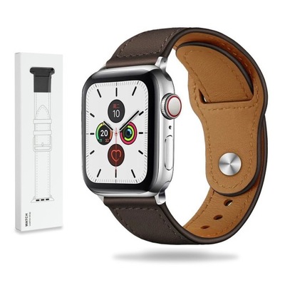 Skórzany Pasek Apple Watch ( 42 / 44 / 45 / 49 mm ) ciemny brąz