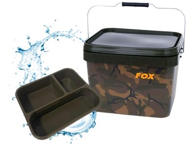ZESTAW Fox Camo Square TACKA, WIADRO z pokrywą Fox Square Bucket 10 litrów