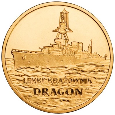 2012 - 2 zł złote lekki krążownik "Dragon" [120]