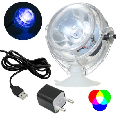 LAMPKA LED WODOSZCZELNA LAMPA PODWODNA AKWARIUM RGB 6 KOLORÓW LAMPA ŚWIATŁO