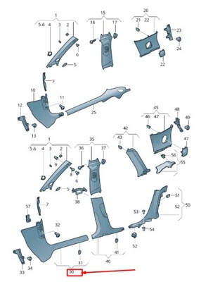 Audi rs3 left передняя стойка trim rhd 8v4867271a4pk фото №1