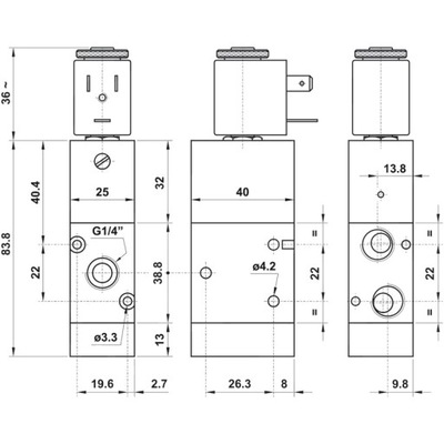 GRANIT КЛАПАН ЭЛЕКТРОМАГНИТНЫЙ 3/2-DROŻNY FR-NC-24V G