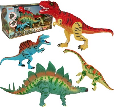 ZESTAW dinozaurów RUCHOME DINOZAURY figurki 4szt