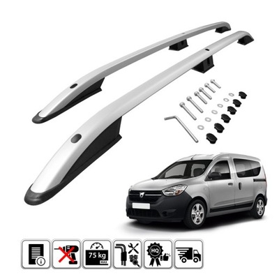 Рейлінги дахові do dacia dokker 2012-2020 сріблястий фото №1