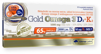 OLIMP GOLD OMEGA 3 D3 + K2, POSILŇUJE SRDCE ZDRAVÉ KOSTI ZUBY 30 KAPSÚL