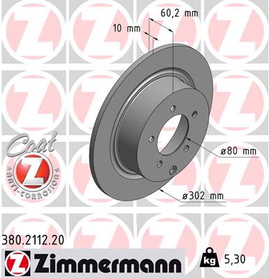 ZIMMERMANN 380.2112.20 DISCO DE FRENADO  