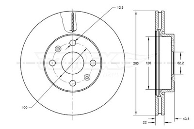 TOMEX BRAKES DISKAI STABDŽIŲ 2SZT. KIA RIO IV 17- PRIEK. 