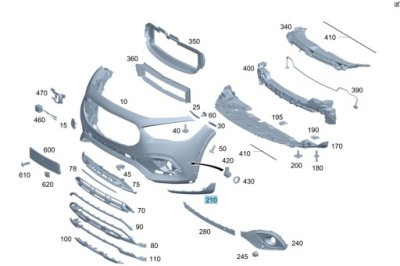 Накладка нижняя бампера перед правая mercedes gla 247 фото №1