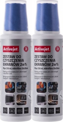 Zestaw czyszczący do ekranów Activejet AOC-269 płyn 250ml + ściereczka x2