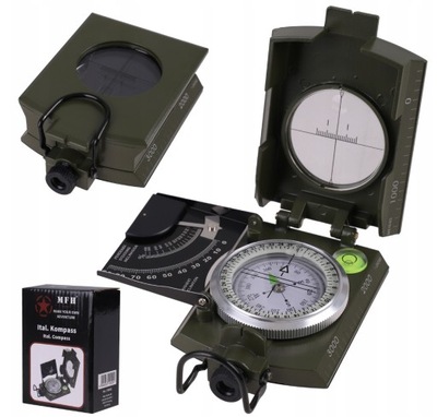 Kompas turystyczny wojskowy terenowy MFH IT Busola Metalowy Fluorescencyjny