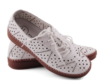 FILIPPO DP6830 BIAŁE SKÓRZANE PÓŁBUTY AŻUROWE r.36
