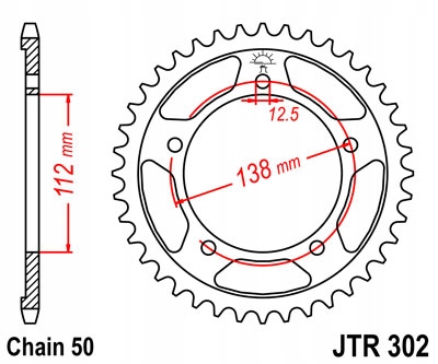 ЗУБЧАТКА ЗАДНЯЯ JT 45-ZĘBÓW CB 1300 2003-2013