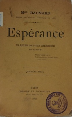 M. Baunard - Esperance 1892 r.