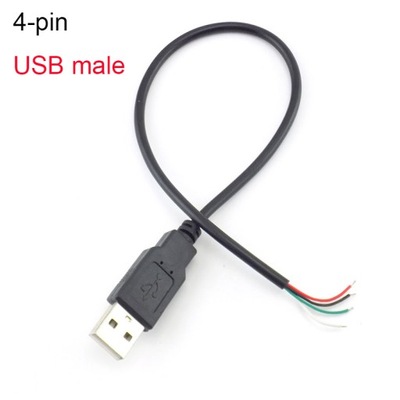 0.3m/1m/2m 2 Pin 4 pin USB 2.0 A kobieta męska wty