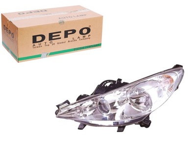 Peugeot 207 06- фара линза левый новый depo^ фото №1