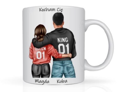 Walentynki kubek z imieniem na prezent na urodziny