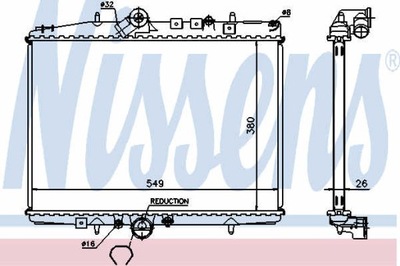 RADUADOR DE AGUA NISSENS 61295A  