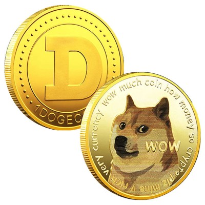 Złoty Medal Moneta Dogecoin Doge Coin JAKOŚĆ