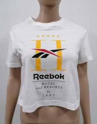 R0B109*REEBOK T-SHIRT BIAŁY BAWEŁNA LUŹNY 36S A01