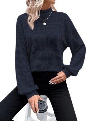 SHEIN SWETER DAMSKI GRANATOWY KLASYCZNY 40/42 ŁJA