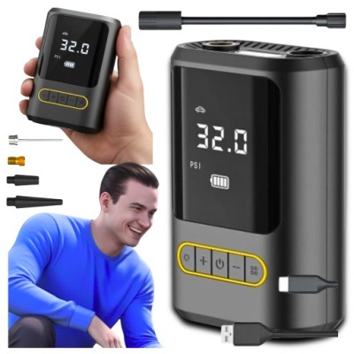 POMPKA ELEKTRYCZNA SAMOCHODOWA AKUMULATOROWA PRZENOŚNA KOMPRESOR ROWEROWY