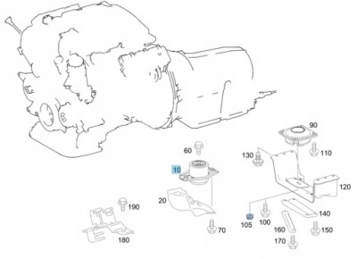 Оригинальная правая подушка двигателя mercedes-benz gl/ml фото №1