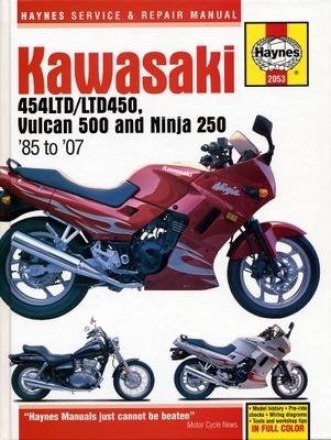 ІНСТРУКЦІЯ NAPRAWY KAWASAKI 454LTD\/LTD450, VULCAN 500 AND NINJA 250 '85 TO фото