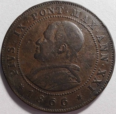 0841 - Państwo Kościelne 2 soldi, 1866