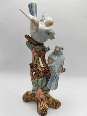 Porcelanowa figurka ptaki na gałązce ptak 22 cm dekoracja