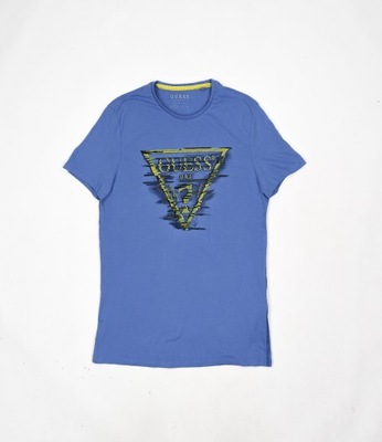 Guess niebieska koszulka t-shirt S logo..