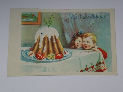 WESOŁEGO ALLELUJA - stara kartka świąteczna z lat 60-tych