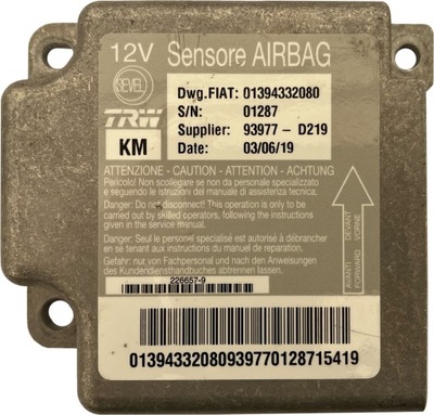 FIAT DUCATO MODULE AIRBAG AIR BAGS AIR 1394332080  