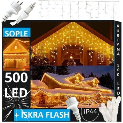 CENCÚLE 500 LED 24M VONKAJŠIE Vianočné svetielka + FLASH
