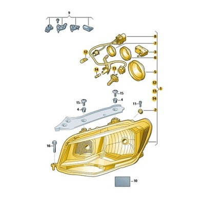 Фара галогенний str.prawa vw caddy oe: 2k1941016b фото №1