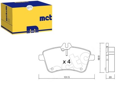 MET22-0647-0 КОЛОДКИ ГАЛЬМІВНІ MERCEDES B W245 04-