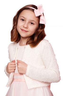 Kremowe bolerko sweterek dla dziewczynki Wiki 134