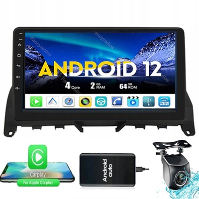 RADIO ANDROID MERCEDES GASOLINA C W204 S204 2007-2010 CARPLAY WIFI 2GB 64GB  