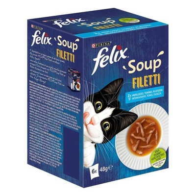 Felix Soup Filetti zupka dla kota przysmak z FILETAMI mix RYBY 6x48g