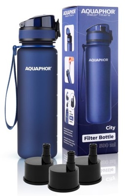 Butelka filtrująca Aquaphor 3 filtry granatowa