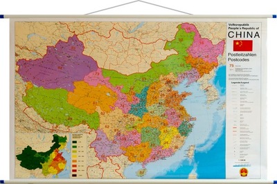 Chiny mapa ścienna kody pocztowe 1:4 000 000 Praca zbiorowa