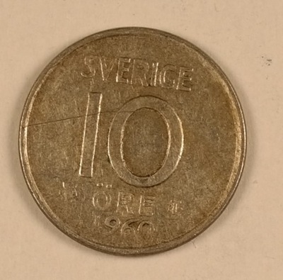 Szwecja 10 ore 1960 srebro