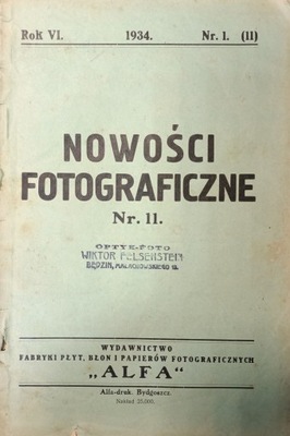 NOWOŚCI FOTOGRAFICZNE 1934 NR 11