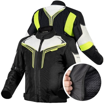 Kurtka motocyklowa tekstylna Ozone Flow Black/Grey/Fluo Yellow XS