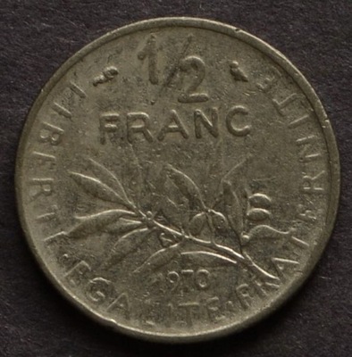 Francja - 1/2 franka 1970