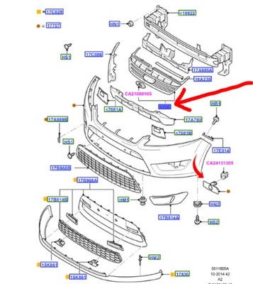 РЕШІТКА РЕШІТКА ПЕРЕД FORD MONDEO MK4 2008-10