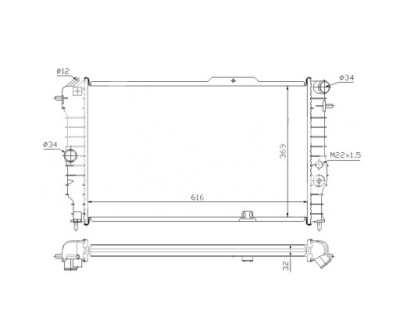 Радиатор воды opel vectra a 88- 1300092 новая фото №1